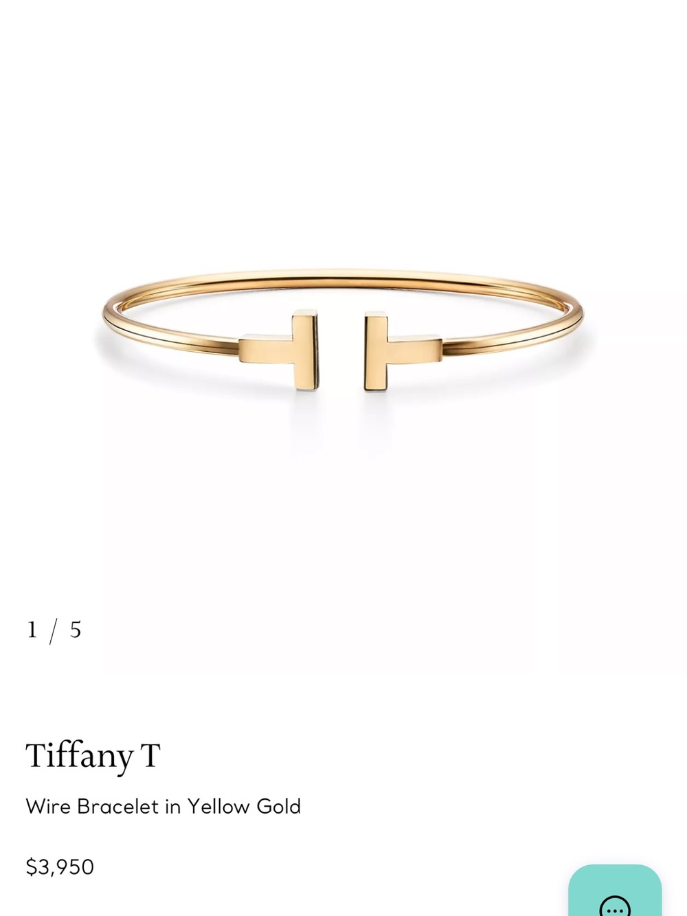 Tiffany & Co. T-Open Bangle in Yellow Gold